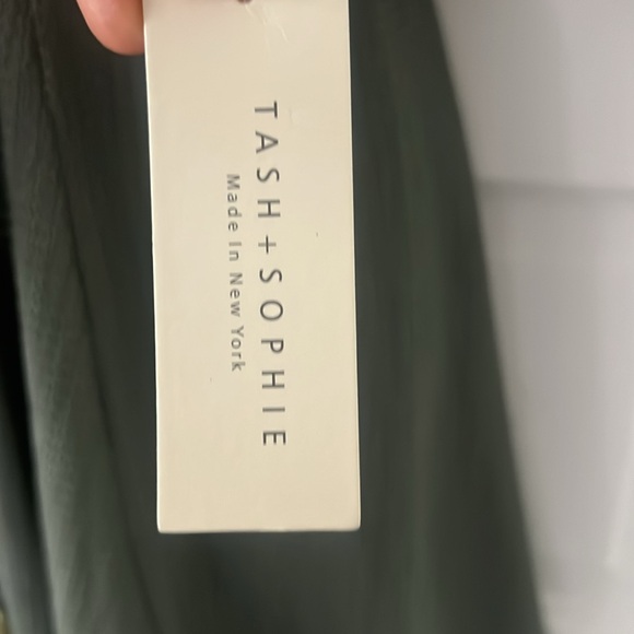 Ladies size M Olive green dress with gold tasseled belt, by Tash + Sophie. NWT - Picture 5 of 6